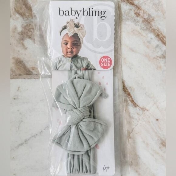 Baby Bling Bows FAB-BOW-LOUS® Grey Headband - Handmade, One Size NWT - Picture 2 of 3